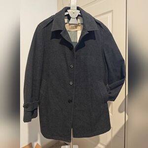 Burberry Brit Men’s Black Wool Overcoat Size L